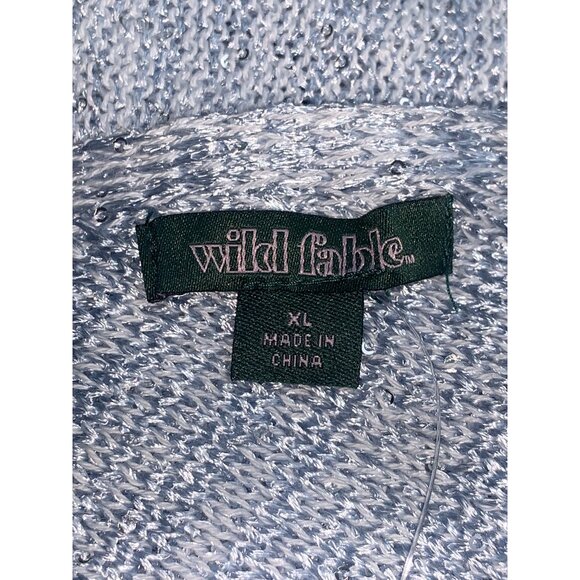 Wild Fable Womens Light Blue Halter Sequin Knit Backless Cropped Top Size XL - Picture 9 of 10